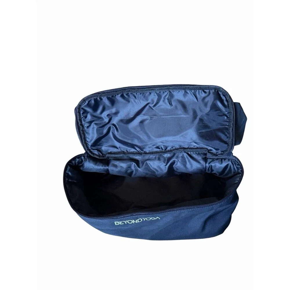 BEYOND YOGA Convertible Backpack Gym Bag In Satin Black Drawstring Closure